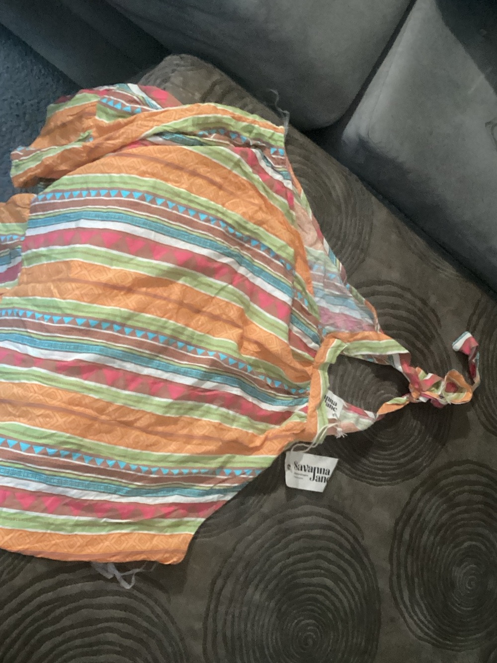Savanna Jane Orange Multi-Stripe Circle Skirt
